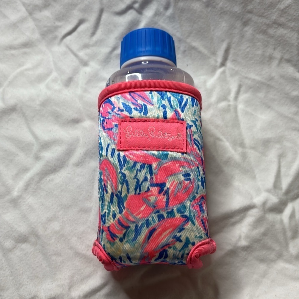 Lilly Pulitzer Pink and Blue crawfish Drink Holder Koozie neoprene - Picture 7 of 8